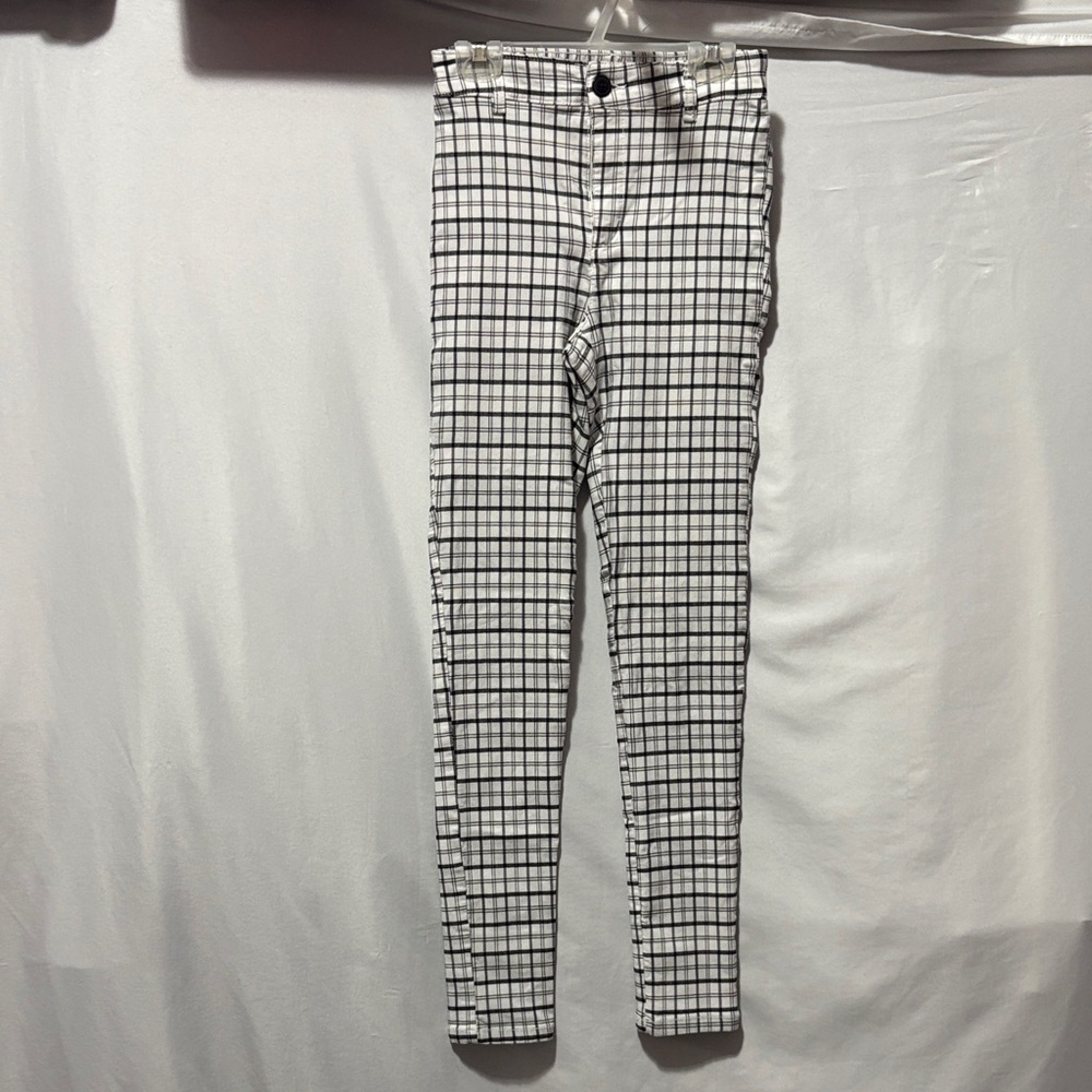 Garage Monochrome Checkered Skinny Pants
